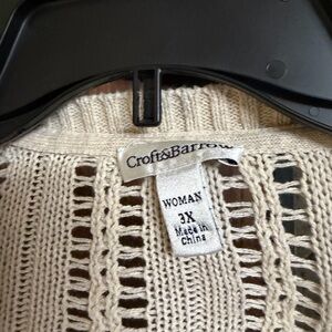 Croft & Barrow Women's Open-Knit Cardigan - Cream